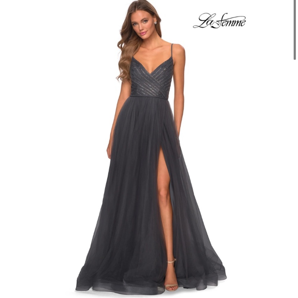 La femme prom charcoal dress brand new 6